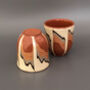 Set Of Stoneware Espresso Cups In Beige And Green, thumbnail 1 of 5