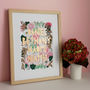 Personalised Family Blush Florals Papercut Print, thumbnail 2 of 9