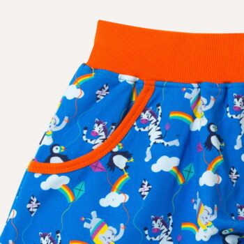 Organic Kids Skort With Puffins, Elephants And Zebras, 3 of 4