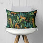 Leopard And Tropical Cushion In Premium Chenille Fabric, thumbnail 5 of 12