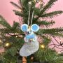 Personalised Baby's First Christmas Mouse In Stocking, thumbnail 3 of 6