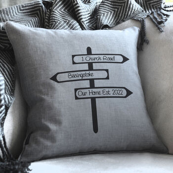 Personalised Sign Post Cushion, 2 of 4