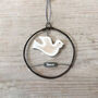 Small Rusty Wire Wreath With Dove Of Peace, thumbnail 1 of 2