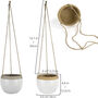 Pack Of Two Ceramic Hanging Pots With Jute Rope, thumbnail 5 of 12