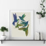 'Antique Hummingbirds I' Fine Art Print, thumbnail 1 of 5