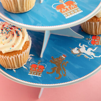Union Jack Kings Coronation Reversible Party Cake Stand, 3 of 9