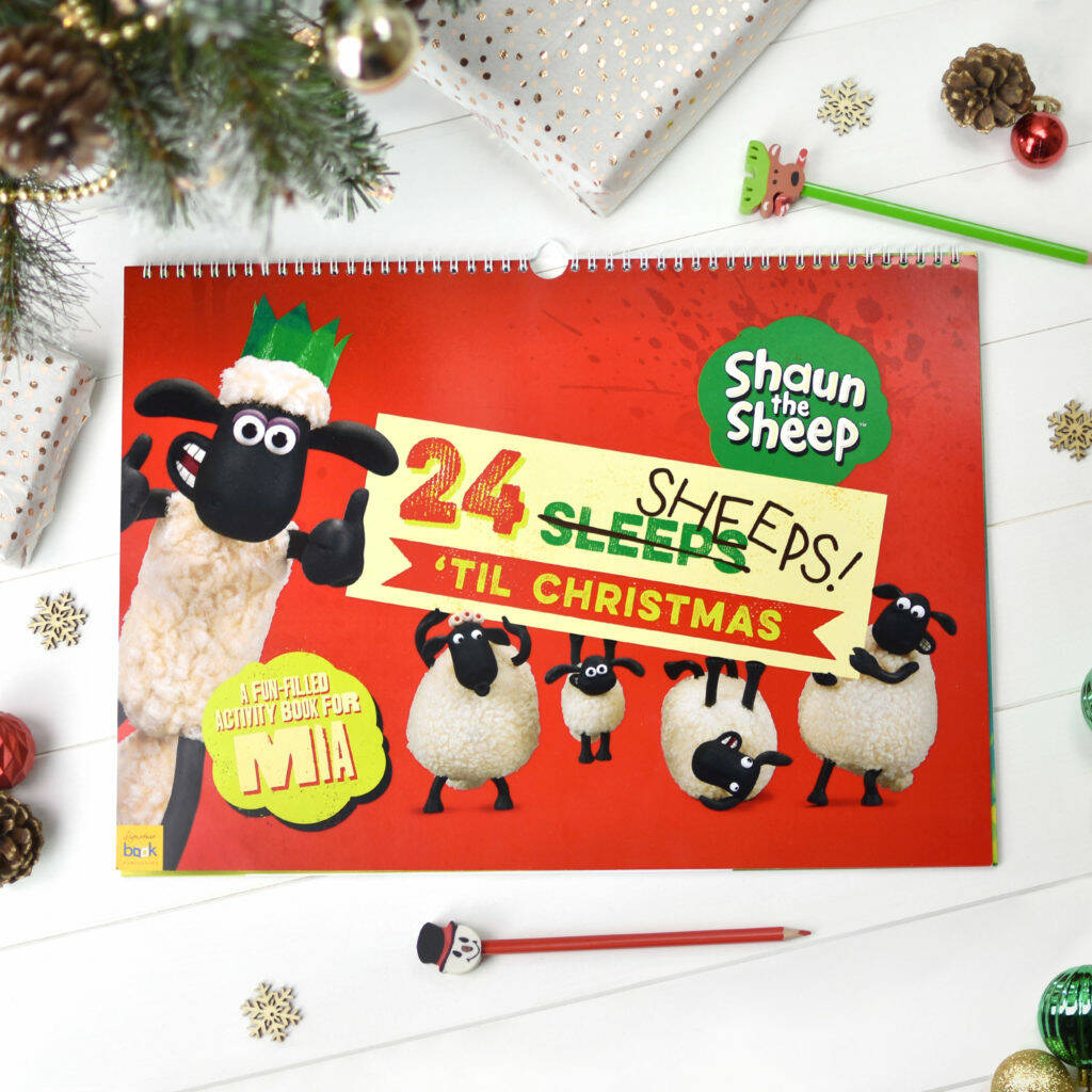 Personalised Shaun The Sheep Activity Advent Calendar, 1 of 9
