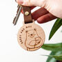 Daddy Bear Engraved Wooden Keyring, thumbnail 3 of 4