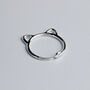 Sterling Silver Minimalist Cat Adjustable Ring, thumbnail 4 of 6