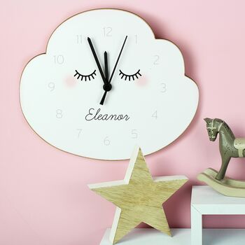 Personalised Eyelashes Girls Wall Clock, 2 of 2