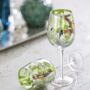 Electroplated Set Of Two Tropical Design Wine Glasses, thumbnail 1 of 4