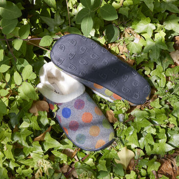 Amber Grey Spotty Women's Slippers Indoor/Garden Shoes, 6 of 6