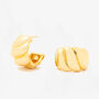 18 K Gold Plated Wide Wave Earrings, thumbnail 2 of 3