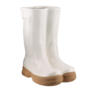 Personalised Braidley White Welly Boots Planter, 2 of 8