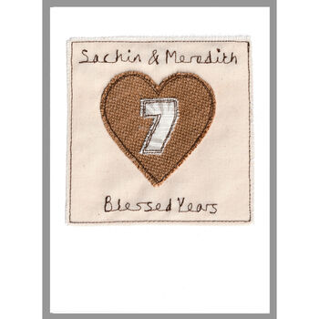 Personalised 7th Copper Wedding Anniversary Card, 7 of 8