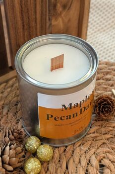 Maple And Pecan Danish Wood Wick Autumnal Candle, 2 of 3