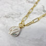 18k Gold Plated Bold Pearl Paperclip Chain Necklace, thumbnail 3 of 7