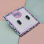 Beer Pint Glass Glitter Resin Stud Earrings, thumbnail 2 of 4