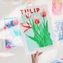 Tulip Flower Risograph Print, thumbnail 1 of 3