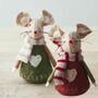 Pair Of Woollen Christmas Mice Decorations, thumbnail 2 of 2