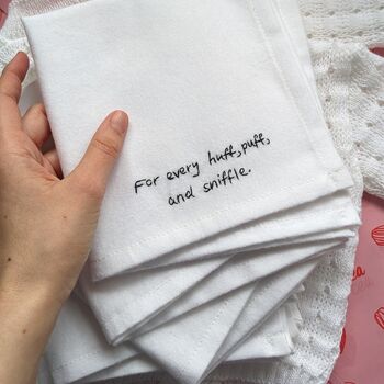 Hand Embroidered Personalised Message Birthday Hanky, 5 of 9
