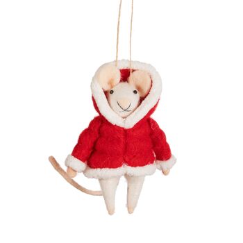 Christmas Mouse In Puffer Jacket Decoration, 2 of 2