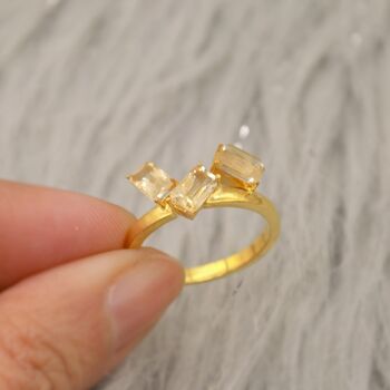 Citrine Gold Ring, November Birthstone Ring, 2 of 9