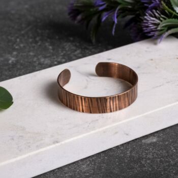 Chunky Handmade 100% Copper Textured Cuff Bracelet, 4 of 6