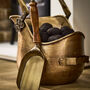 Antique Brass Coal Scuttle With Shovel, thumbnail 3 of 6