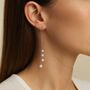 Sterling Silver Freshwater Pearl Long Drop Earrings, thumbnail 1 of 4
