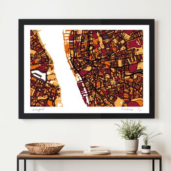 Personalised Liverpool Map Print Gift | Hand Drawn City Wall Art, 3 of 8