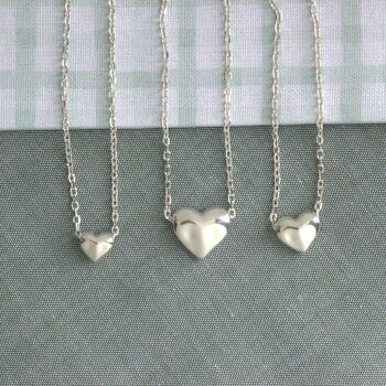 Sterling Silver Sculpted Heart Necklace, 3 of 6