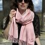 Pink Soft Cashmere Personalised Message Scarf Gift, thumbnail 2 of 8