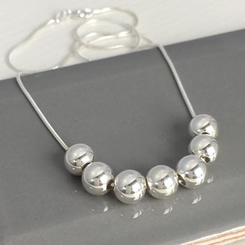 70th Birthday Handmade Silver Bead Necklace, 2 of 6