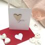 Wooden Heart Charm Personalised Valentines Card, thumbnail 6 of 6