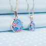Hand Painted Forget Me Not Pendant Necklaces, thumbnail 1 of 7