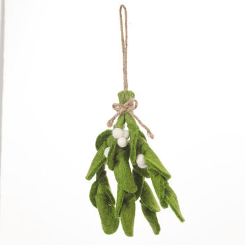 Handmade Felt Biodegradable Mistletoe Sprig, 2 of 6