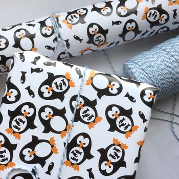 Penguin Wrapping Paper Or Gift Wrap Set, 6 of 12