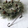 Snowy Faux Pine Wreath With Pinecones, thumbnail 2 of 2