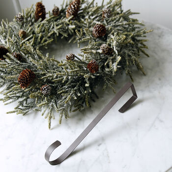 Snowy Faux Pine Wreath With Pinecones, 2 of 2