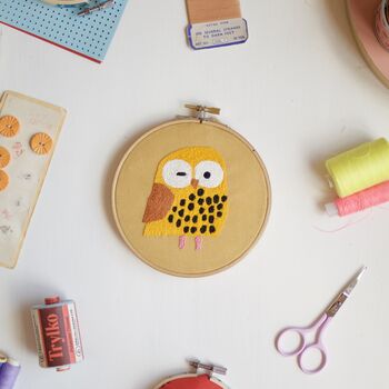 Owl Embroidery Hoop Kit, 3 of 5