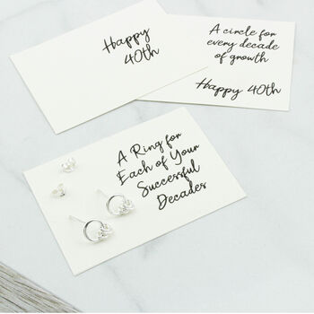 Sterling Silver 40th Birthday Circle Earrings, 8 of 12