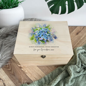 Personalised Forget Me Not Design Memory Box Five Sizes Available, 2 of 10
