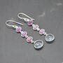 Ruby, Blue Topaz Dangle Earrings, thumbnail 1 of 8
