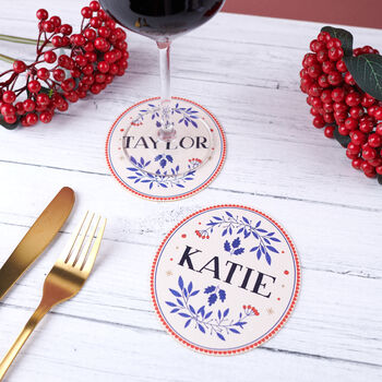 Personalised Christmas Pop Out Coaster Place Settings, 3 of 6