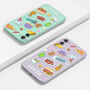 Personalised Food Stickers Name Clear Phone Case, thumbnail 3 of 5