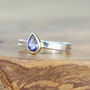 Solid Gold And Silver Birthstone Alice Tanzanite Ring, thumbnail 2 of 6