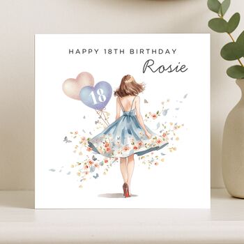 18th Birthday Card For Her Daughter In Blue Dress, 6 of 8