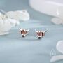 Sterling Silver Delicate Enamel Highland Cow Stud Earrings, thumbnail 1 of 11