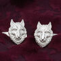 Wolf Head Cufflinks In Sterling Silver, thumbnail 1 of 3